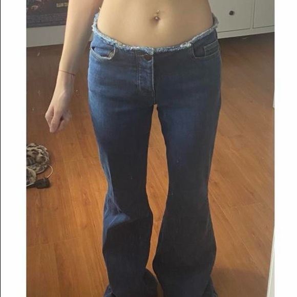 Fashion Nova Denim - Low rise raw hem flare jeans